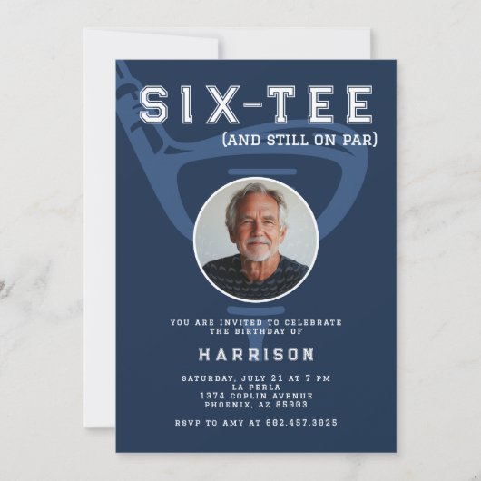 60e verjaardag Party Foto Moderne Golf Marine Kaart (Voorkant)