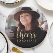 60e verjaardag Party Foto Proost Papieren Bordje