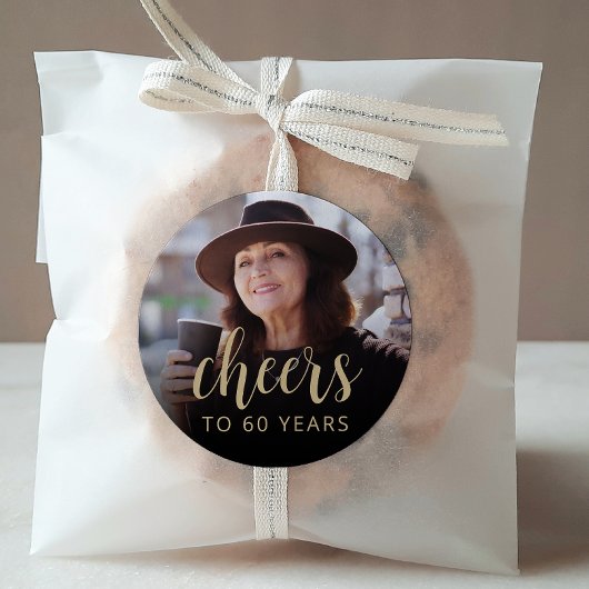 60e verjaardag Party Foto Proost Ronde Sticker