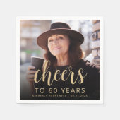 60e verjaardag Party Foto Proost Servet (Voorkant)