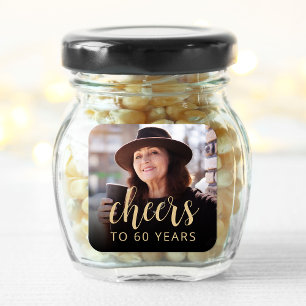 60e verjaardag Party Foto Proost Vierkante Sticker