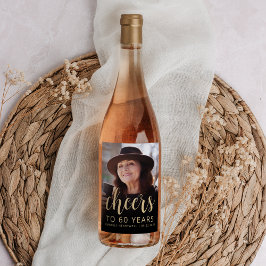 60e verjaardag Party Foto Proost Wijn Etiket