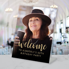 60e verjaardag Party Foto Welkom Reclamebord Met Voetstuk