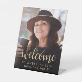 60e verjaardag Party Foto Welkom Reclamebord Met Voetstuk (Voorkant)