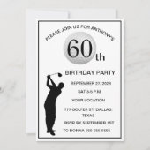 60e Verjaardag Party Golfer Black Par Dad Golf Kaart (Voorkant)