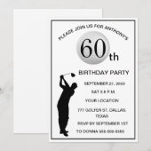 60e Verjaardag Party Golfer Black Par Dad Golf Kaart (Voorkant / Achterkant)