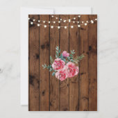 60e Verjaardag Party Hout Bloem Bloemen Roze Uitno Kaart (Achterkant)