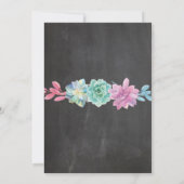 60e Verjaardag Party Krijtbord Bloemen Roze Uitnod Kaart (Achterkant)