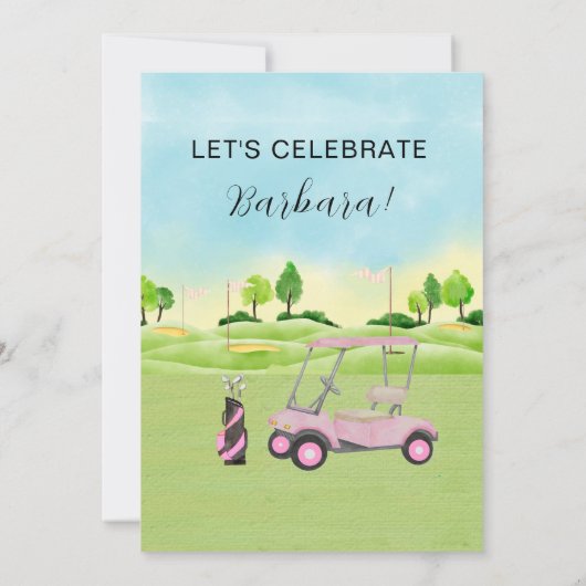 60e verjaardag Party Lady Golfer thema uitnodiging (Achterkant)