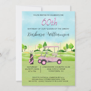 60e verjaardag Party Lady Golfer thema uitnodiging