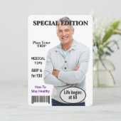 60e verjaardag Party Magazine Hoesje Uitnodiging (Staand voorkant)