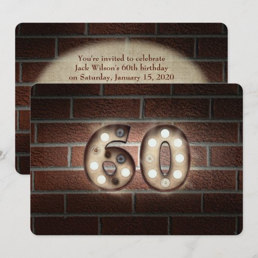 60e verjaardag Party-markquee verlichting op bakst Kaart (Voorkant / Achterkant)