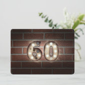 60e verjaardag Party-markquee verlichting op bakst Kaart (Staand voorkant)