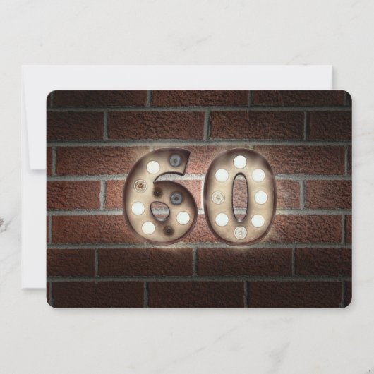 60e verjaardag Party-markquee verlichting op bakst Kaart (Voorkant)