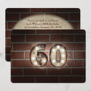 60e verjaardag Party-markquee verlichting op bakst Kaart