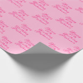 60e verjaardag Party Naam Roze Modern Patroon Cadeaupapier (Hoek)