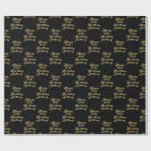 60e verjaardag Party Naam Zwart Modern Patroon Cadeaupapier (Vlak)