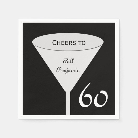 60e verjaardag Party Papieren servetten (Voorkant)