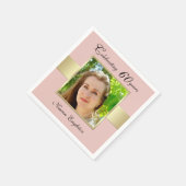 60e Verjaardag Party Roos Gouden Foto servetten (Hoek)