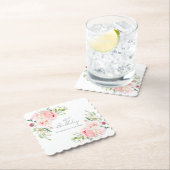 60e Verjaardag Party Roze Bloemen Custom Kartonnen Onderzetters (Insitu)