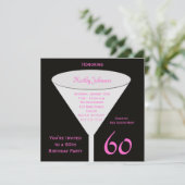 60e verjaardag Party uitnodiging 60e Toast (Staand voorkant)