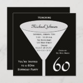 60e verjaardag Party uitnodiging Een Toast voor 60 (Voorkant / Achterkant)