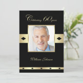 60e verjaardag Party Uitnodiging Foto 60e (Staand voorkant)