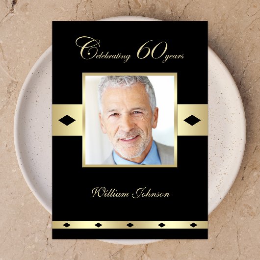 60e verjaardag Party Uitnodiging Foto 60e