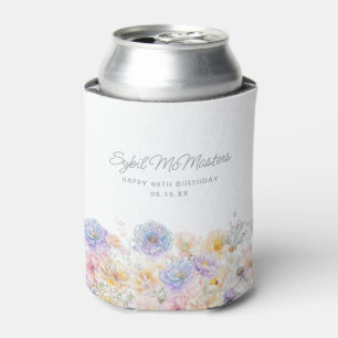 60e Verjaardag Party Waterverf Bloemen Custom Blikjeskoeler
