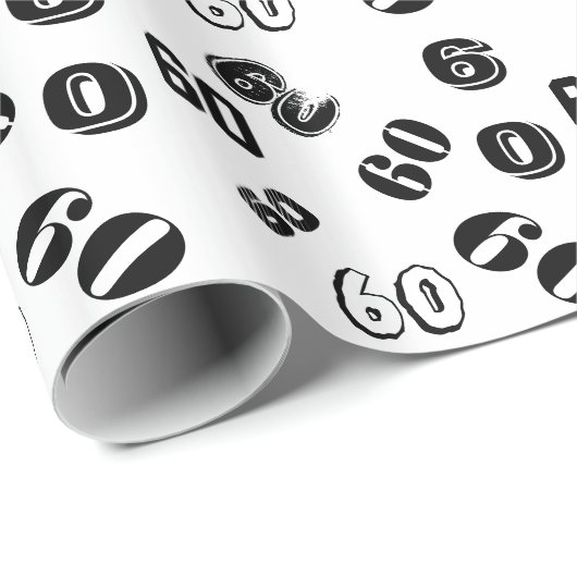 60e verjaardag personaliseert leeftijd cadeaupapier (Rol Hoek)