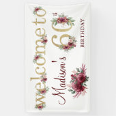 60e verjaardag Persoonlijke Bourgogne Gold-banner Spandoek (Verticaal)