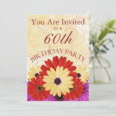 60e verjaardag Persoonlijke uitnodiging (Staand voorkant)