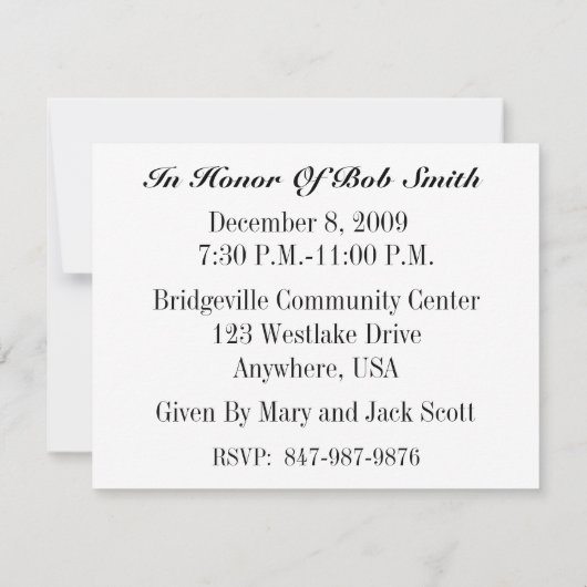 60e verjaardag Persoonlijke uitnodiging (Achterkant)