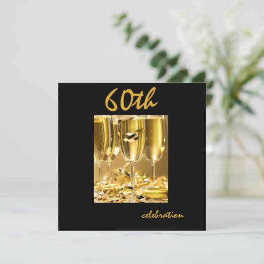 60e verjaardag Persoonlijke uitnodiging (Staand voorkant)