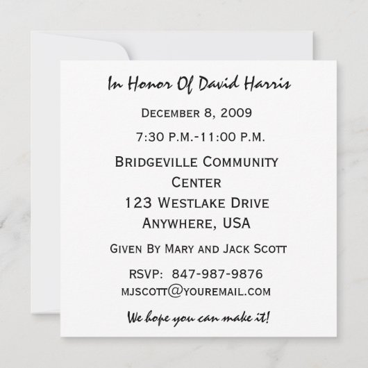 60e verjaardag Persoonlijke uitnodiging (Achterkant)