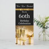 60e verjaardag Persoonlijke uitnodiging (Staand voorkant)