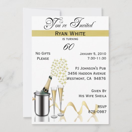 60e verjaardag Persoonlijke uitnodiging (Voorkant)