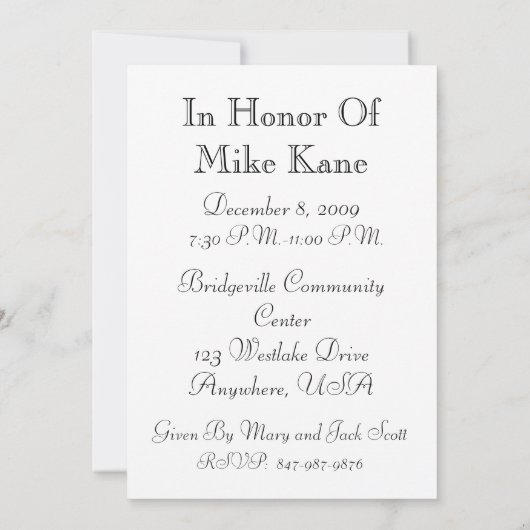 60e verjaardag Persoonlijke uitnodiging (Achterkant)