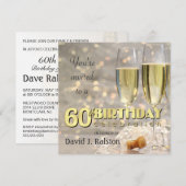 60e verjaardag - Persoonlijke uitnodigingen (Voorkant / Achterkant)