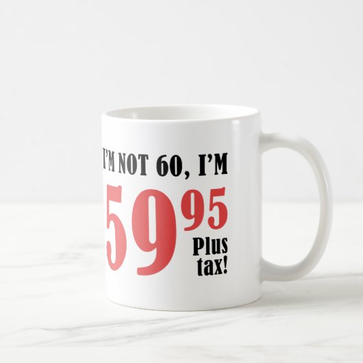 60e verjaardag plus belasting koffiemok (Rechts)