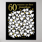 60e verjaardag Poster - 60 redenen waarom we van j (Voorkant)