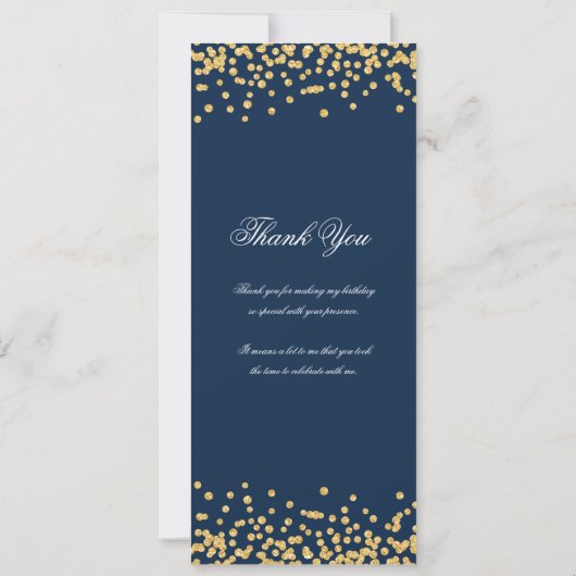 60e verjaardag programma Bedankt Gold Navy Blue (Achterkant)