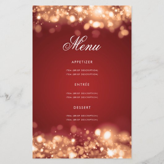 60e verjaardag Programma Glam Licht Gold Red met M (Achterkant)