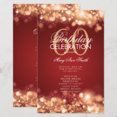 60e verjaardag Programma Glam Licht Gold Red met M (Voorkant / Achterkant)