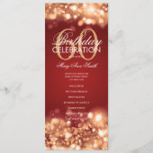 60e verjaardag Programma Glam Licht Gold Red met M Programmakaart (Voorkant)