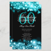 60e verjaardag Programma Glam Lichten Blauwgroen m (Voorkant / Achterkant)