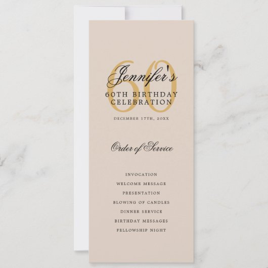 60e verjaardag programma Gold Bedankt Champagne (Voorkant)