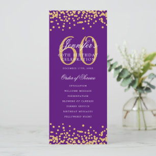 60e verjaardag programma Gouden Paarse Confetti
