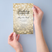 60e verjaardag Programma Licht Goud met Menu (Hand)