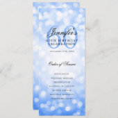 60e verjaardag programma Navy Blue Bokeh Dank u (Voorkant / Achterkant)